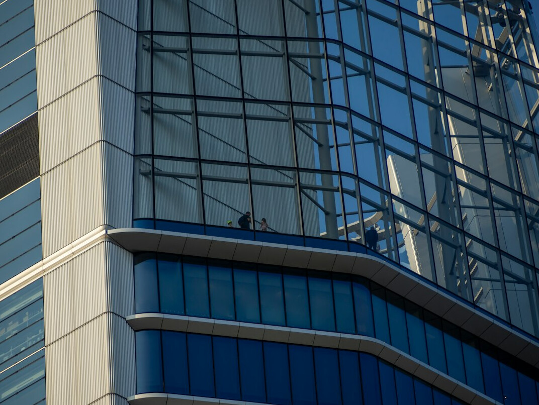 Modern glass office building exterior